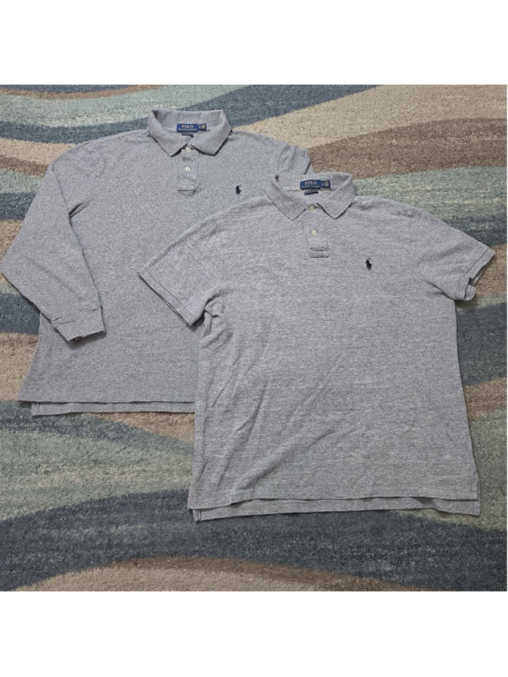 Polo Ralph Lauren Polo Shirts Mens XL Gray Lot 2 Classic Slim Fit Cotton